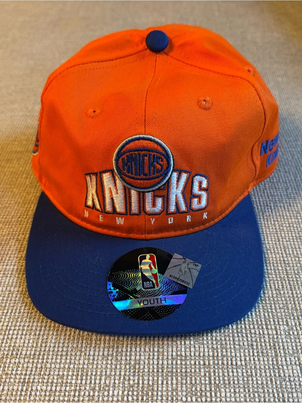 New York Knicks Youth Orange and Blue Baseball Hat - Picture 2 of 7